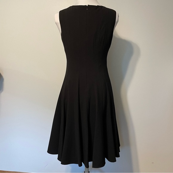 Calvin Klein Black Dress 6P Princess Seam Fit & Flare Sleeveless - Picture 6 of 15